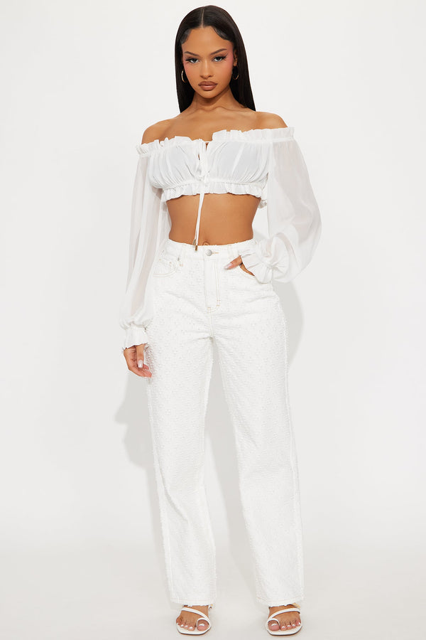 City Dreams Loose Straight Leg Jeans - White