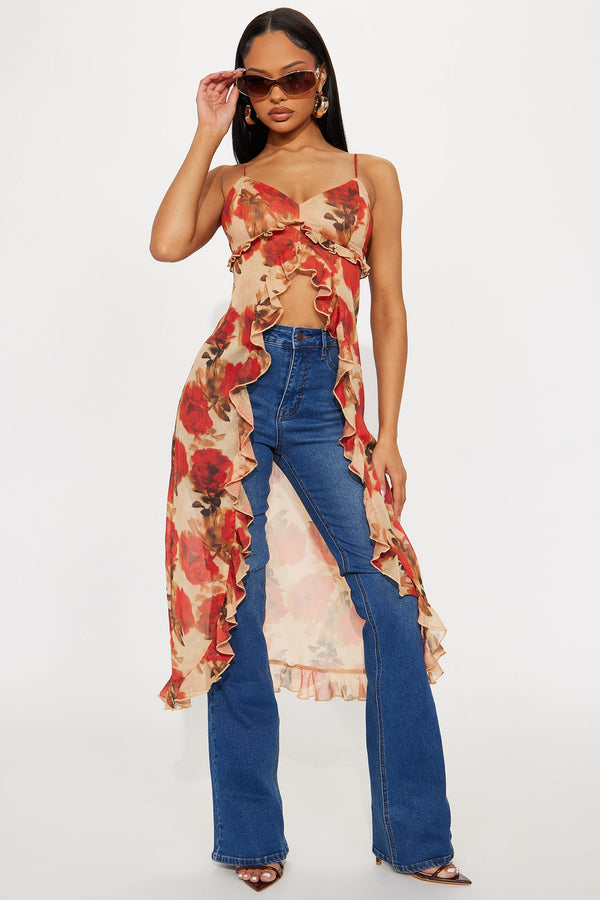 Nina Floral Chiffon Top - Multi Color