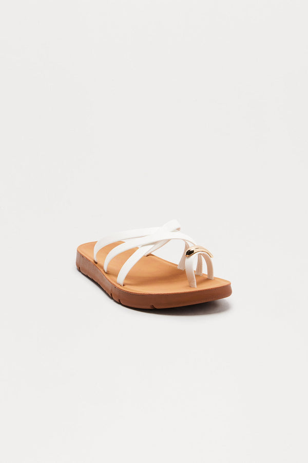 Finian Toe Ring Sandals - White