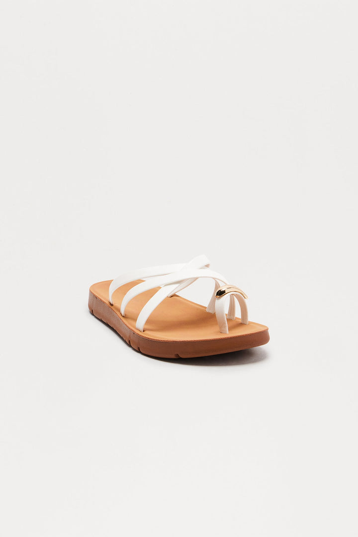Finian Toe Ring Sandals - White