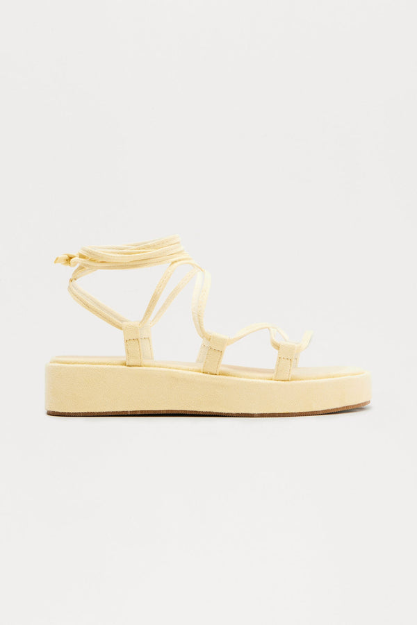 Feeling Good Strappy Sandals - Butter Yellow