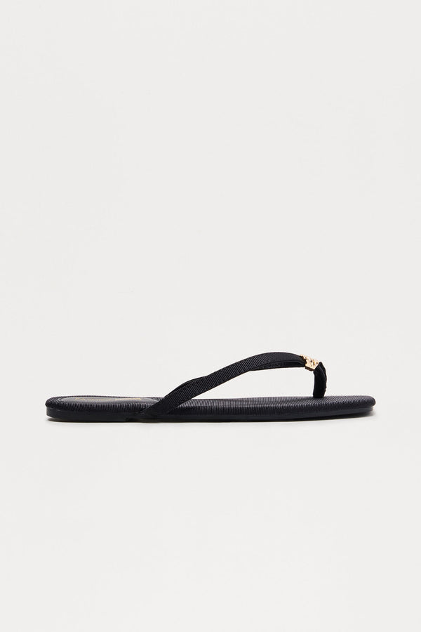 Izzy Square Toe Flip Flops - Black