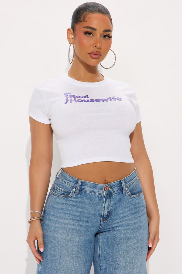 Future Housewives Baby Tee - White