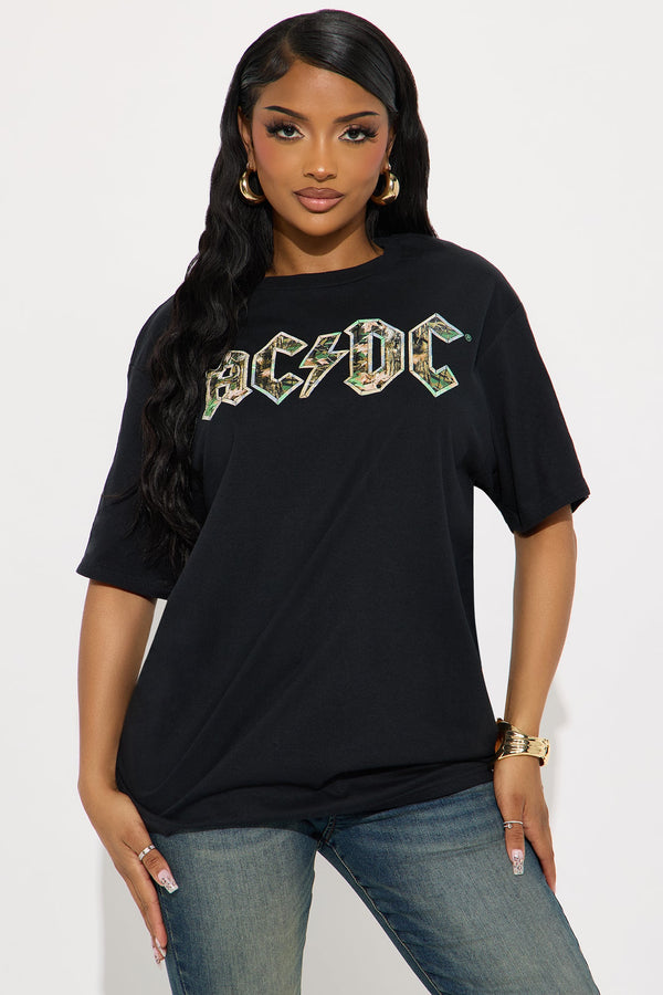 ACDC Camo Oversized Tee - Black