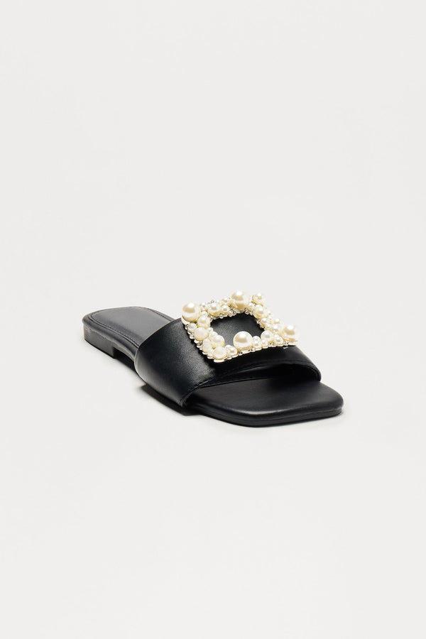 Winnie Pearl Slip On Sandals - Black
