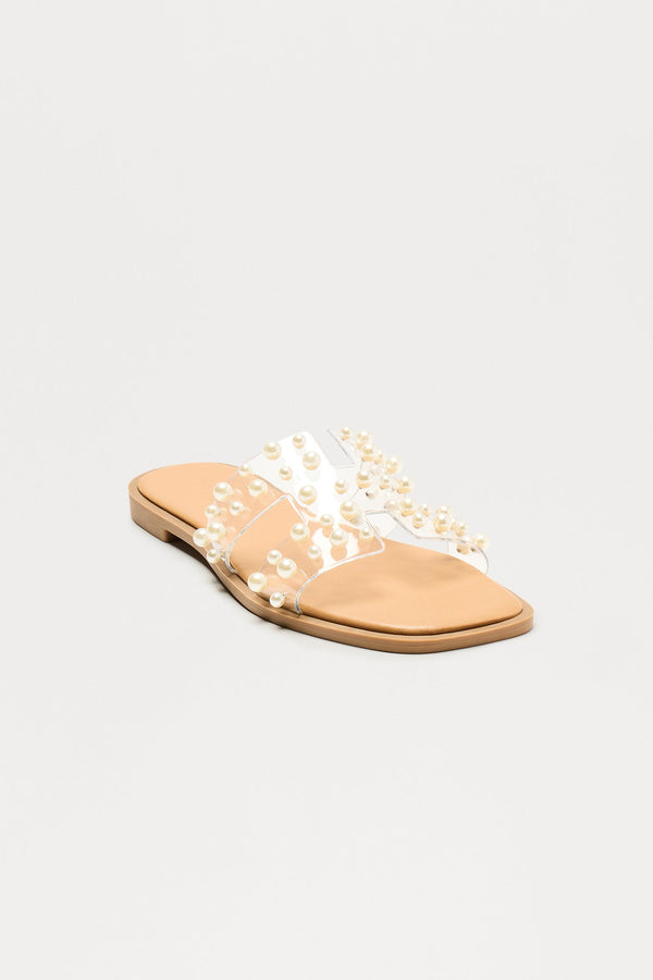 Wells Pearl Slip On Sandals - Clear