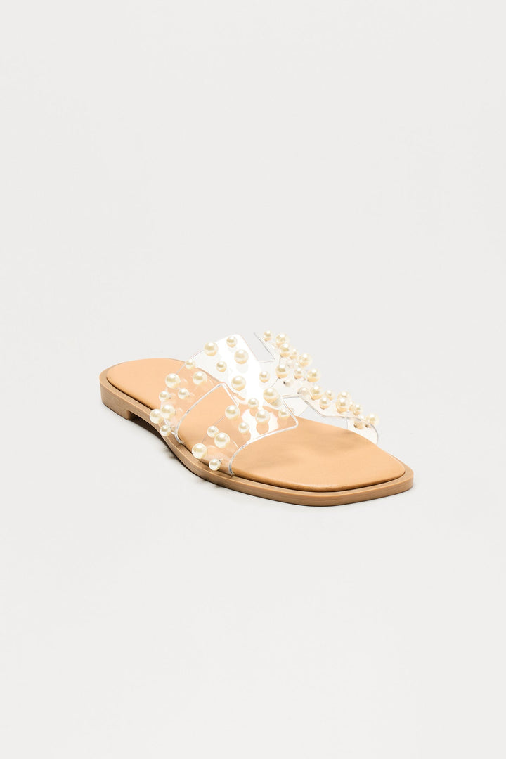 Wells Pearl Slip On Sandals - Clear