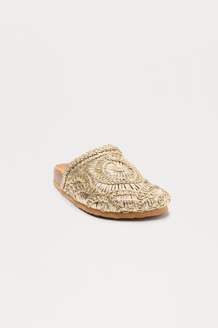 Shea Woven Slides - Gold