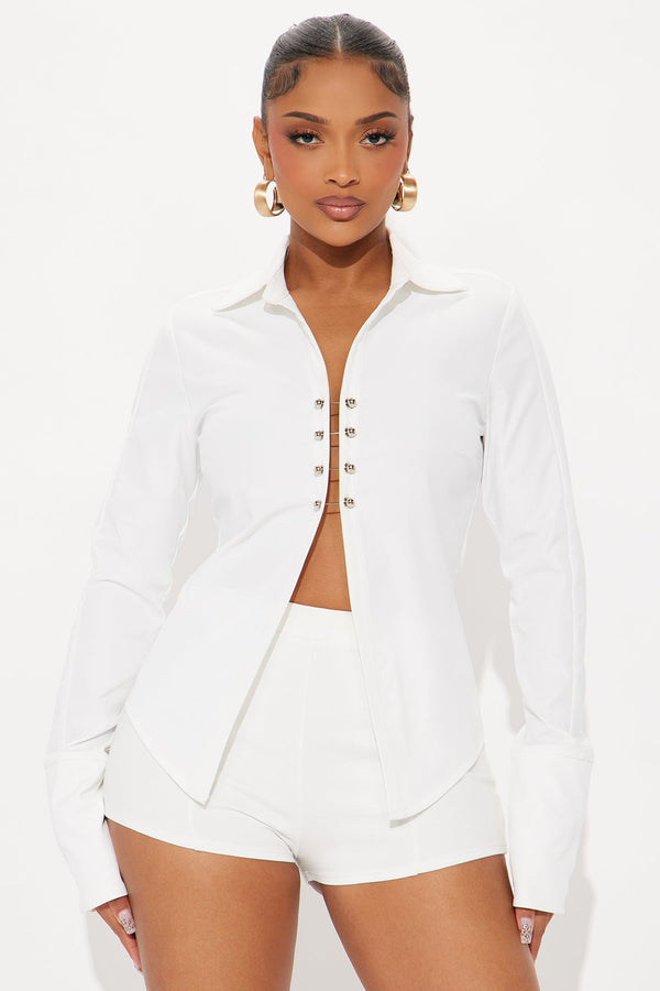Keynote Long Sleeve Top - White