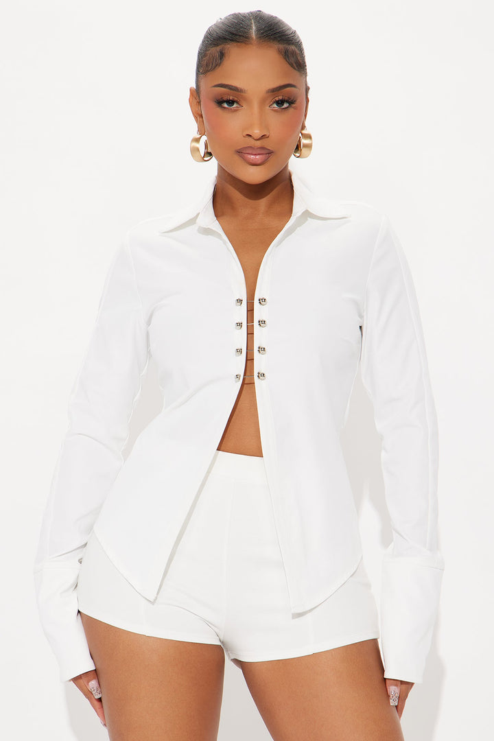 Keynote Long Sleeve Top - White