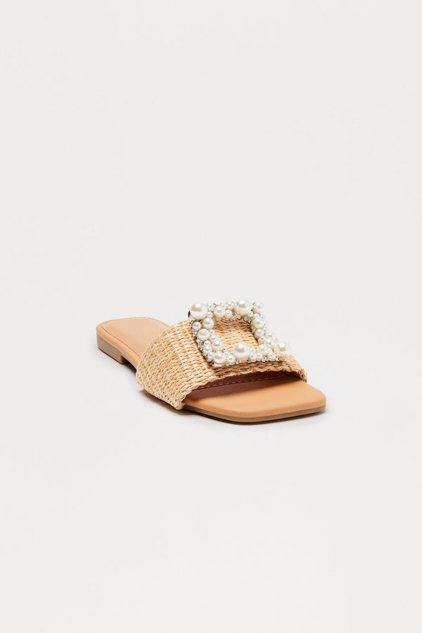 Winnie Pearl Slip On Sandals - Beige