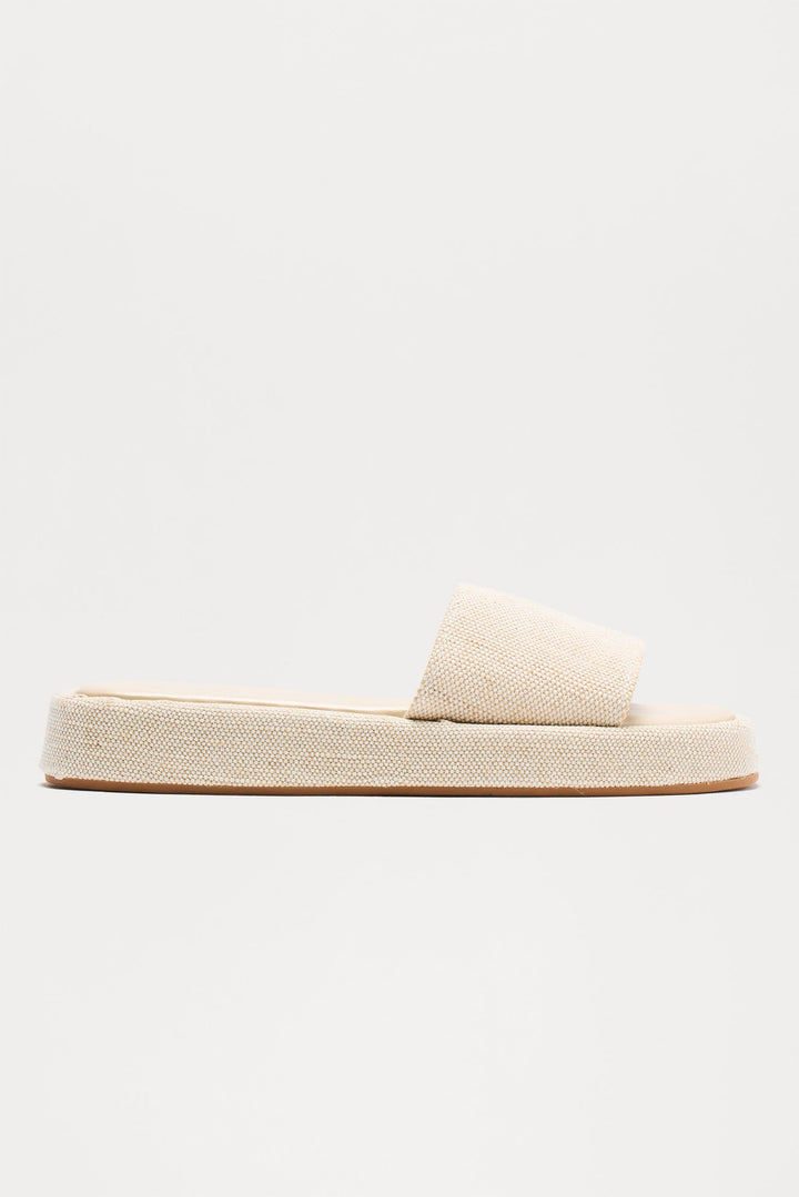 Enlow Linen Slip On Sandals - Beige