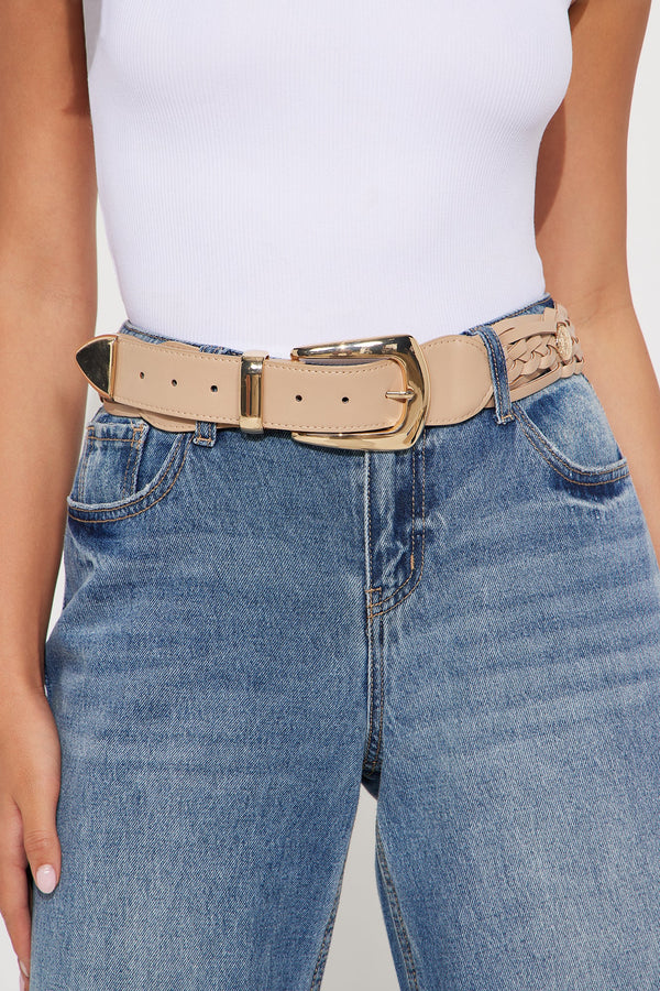 Western Braided Belt - Nude