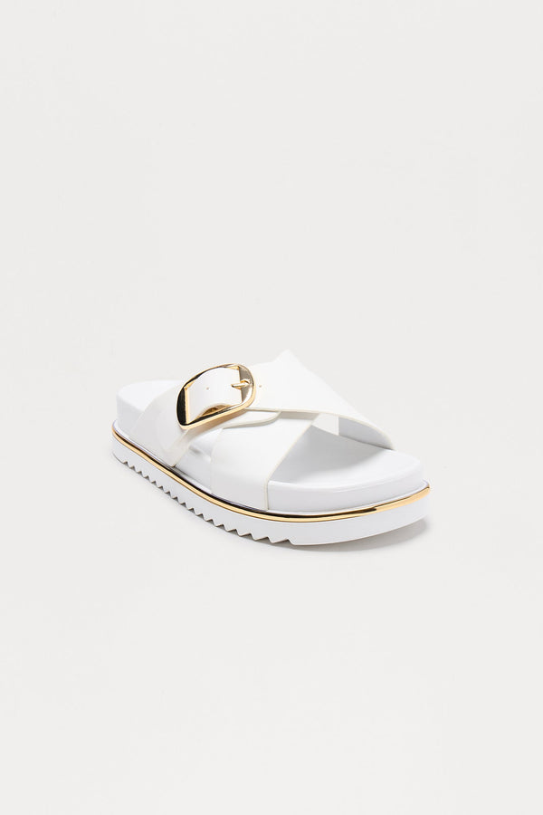 Potter Buckle Sandals - White