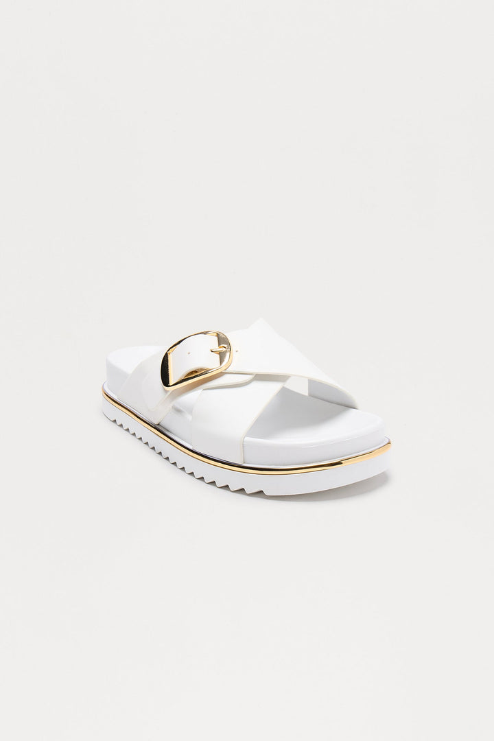 Potter Buckle Sandals - White