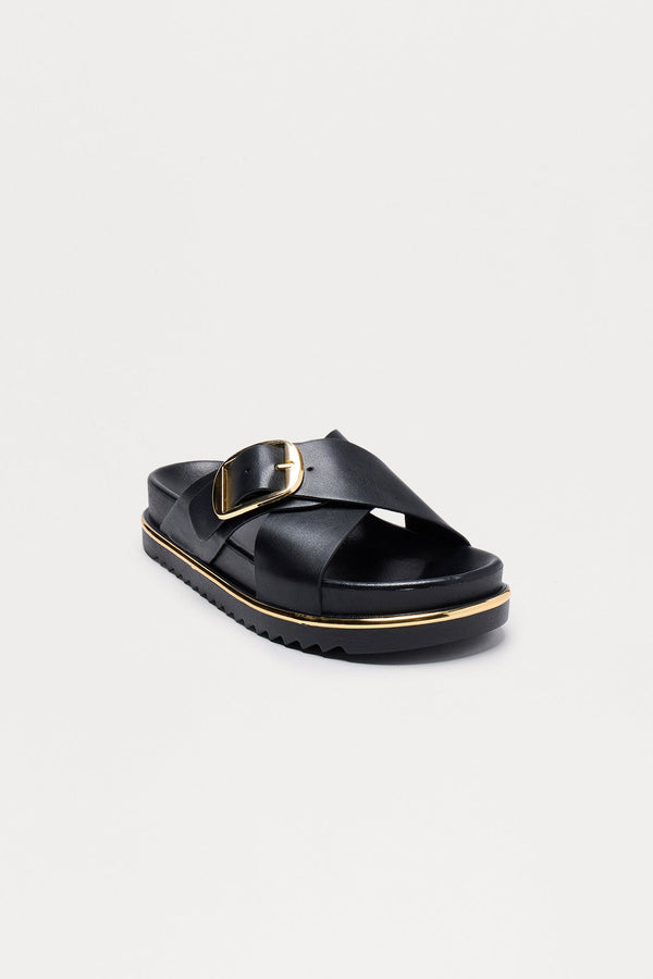 Potter Buckle Sandals - Black