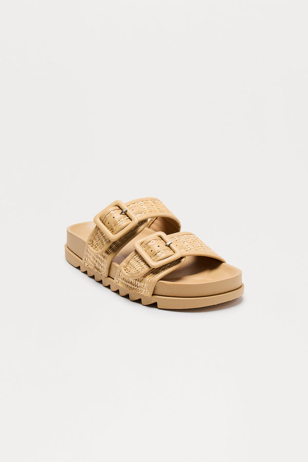 Venice Beach Raffia Sandals - Natural