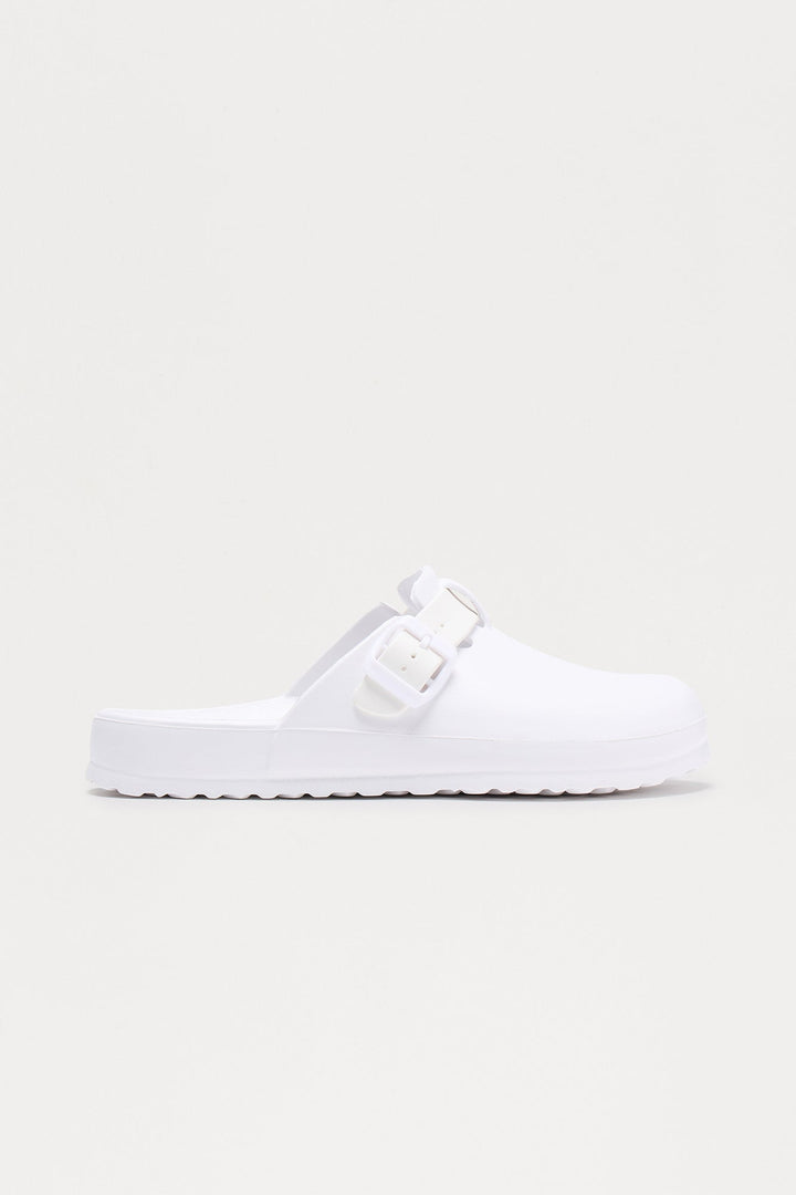 Mellow Buckle Slides - White