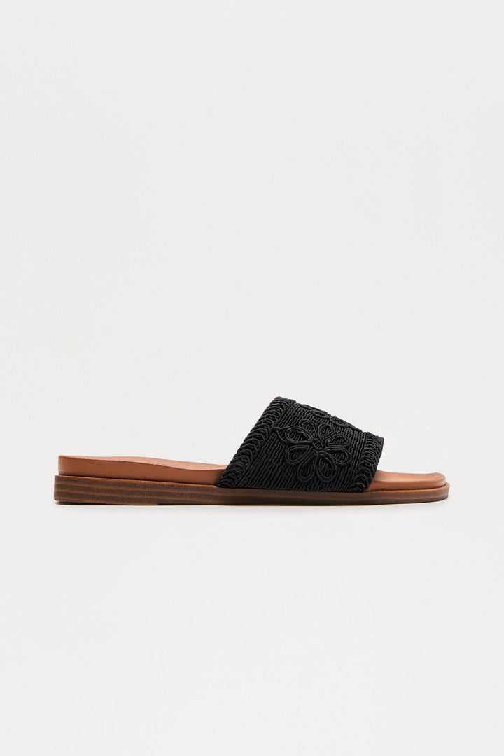Edie Slip On Sandals - Black