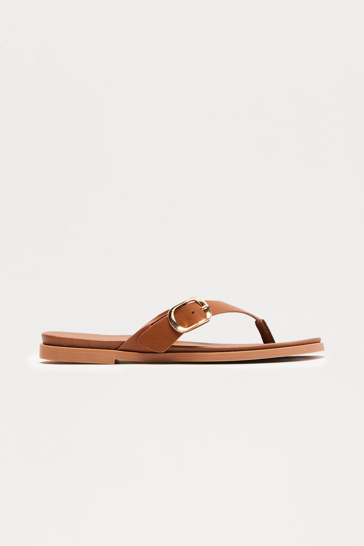 Dott Buckle Flip Flops - Brown