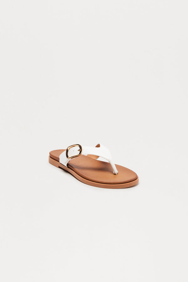 Dott Buckle Flip Flops - White