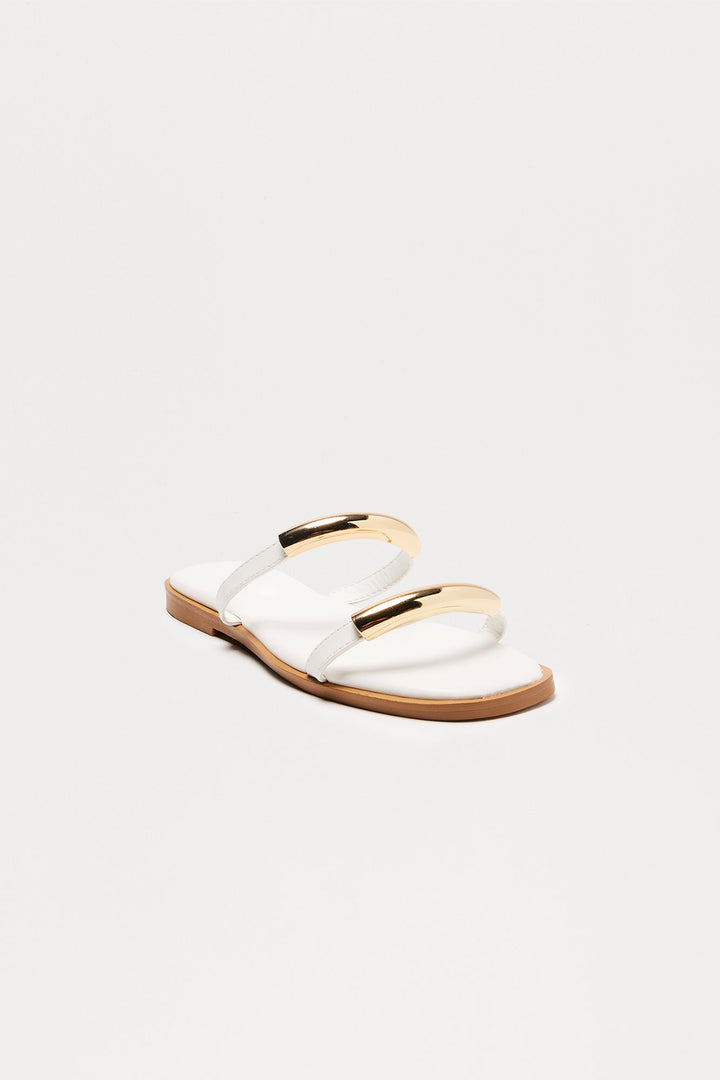 Casen Hardware Slip On Sandals - White