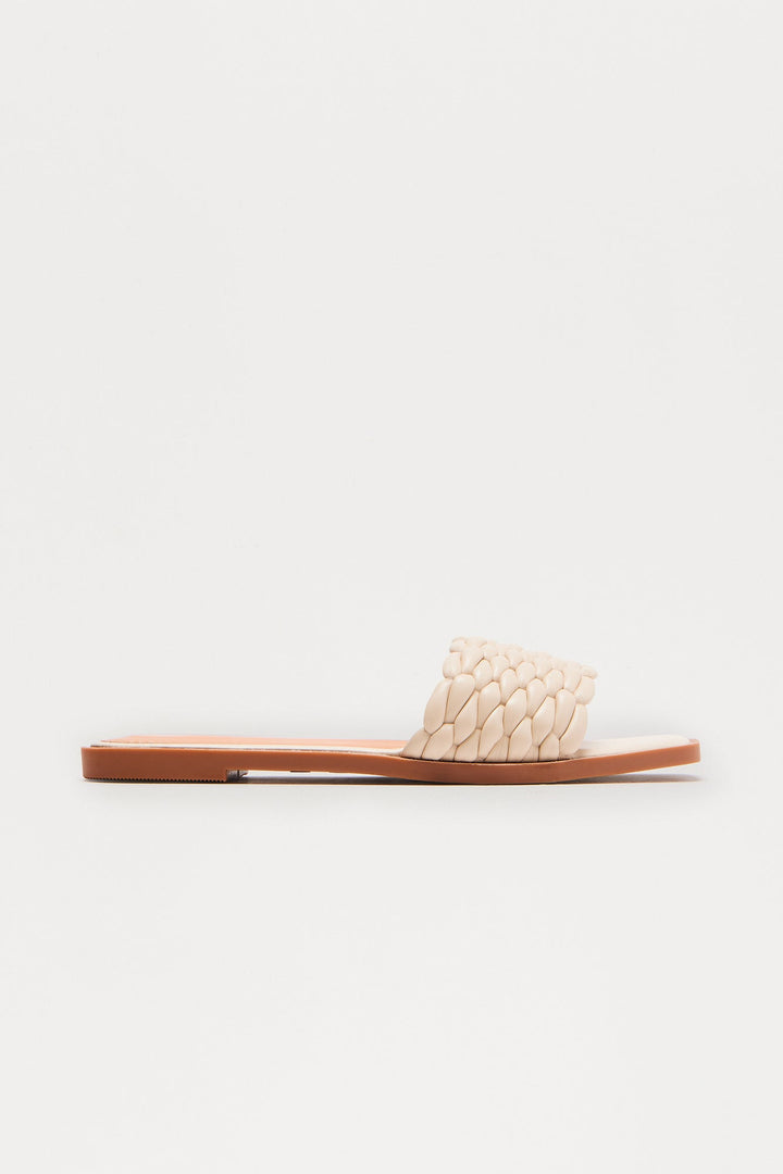 Cantaloupe Braided Slip On Sandals - Ivory