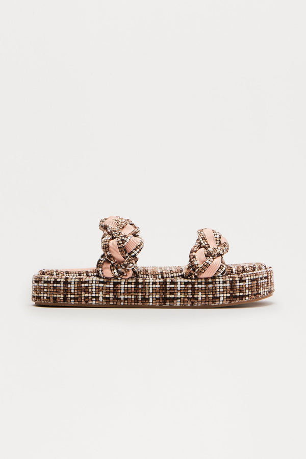 Farlow Braided Strap Slides - Pink/combo
