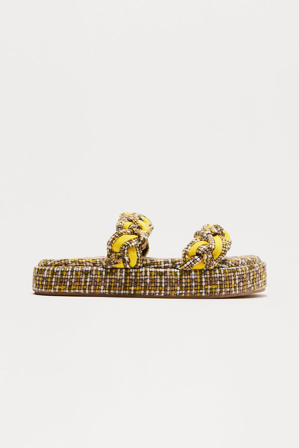 Farlow Braided Strap Slides - Green/combo