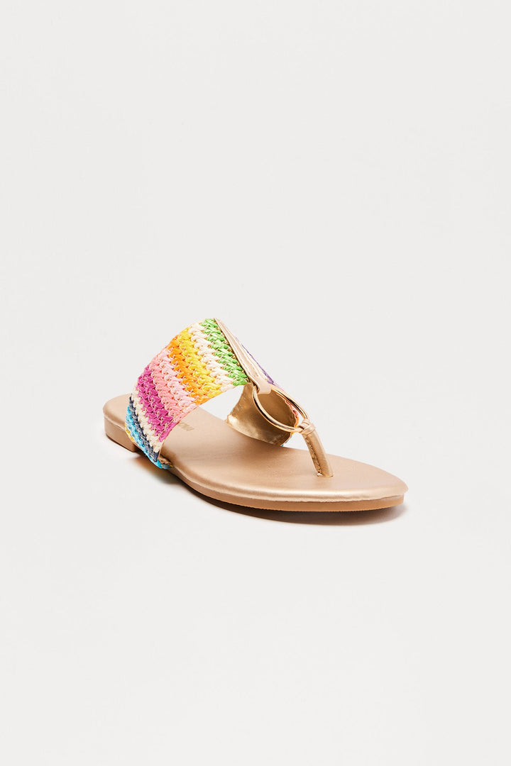 Arizona Raffia Sandals - Multi Color