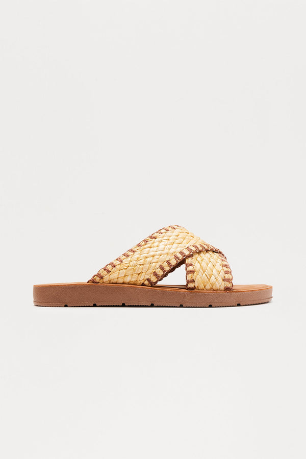 Aliso Beach Raffia Sandals - Natural
