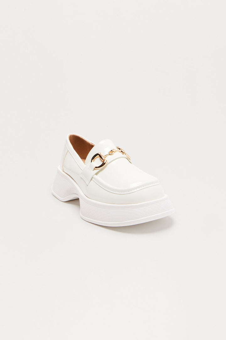 Ross Hardware Platform Loafers - White