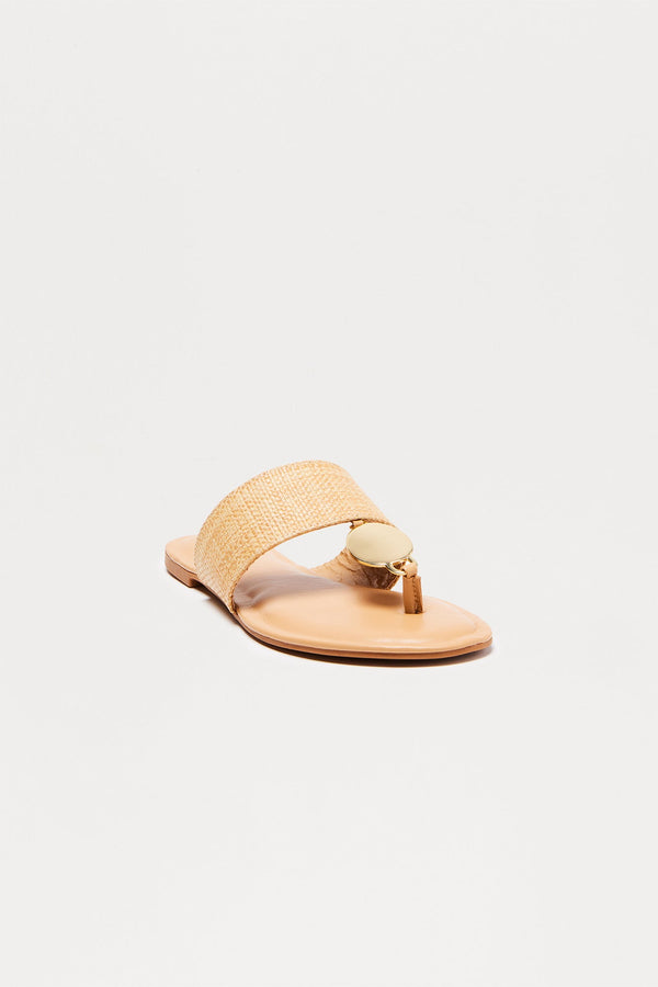 Emerald Bay Hardware Flip Flops - Natural