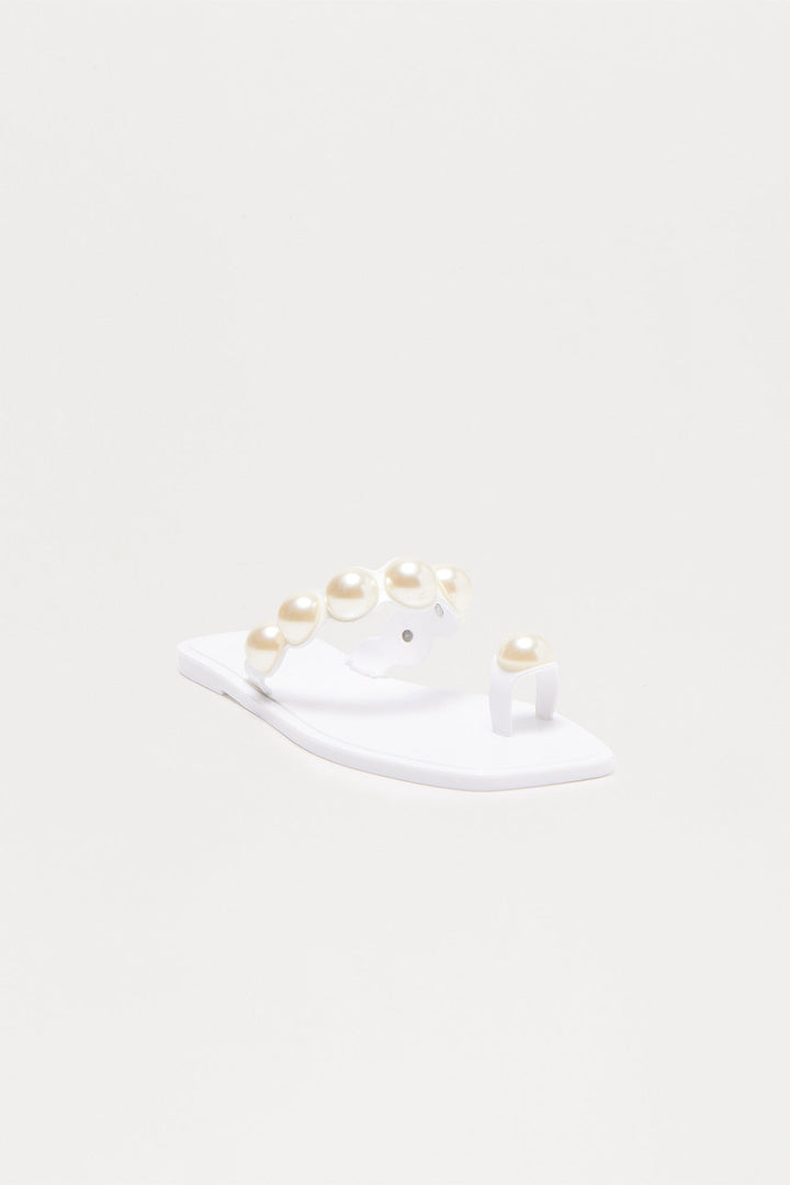 Radiate Toe Ring Jelly Sandals - White