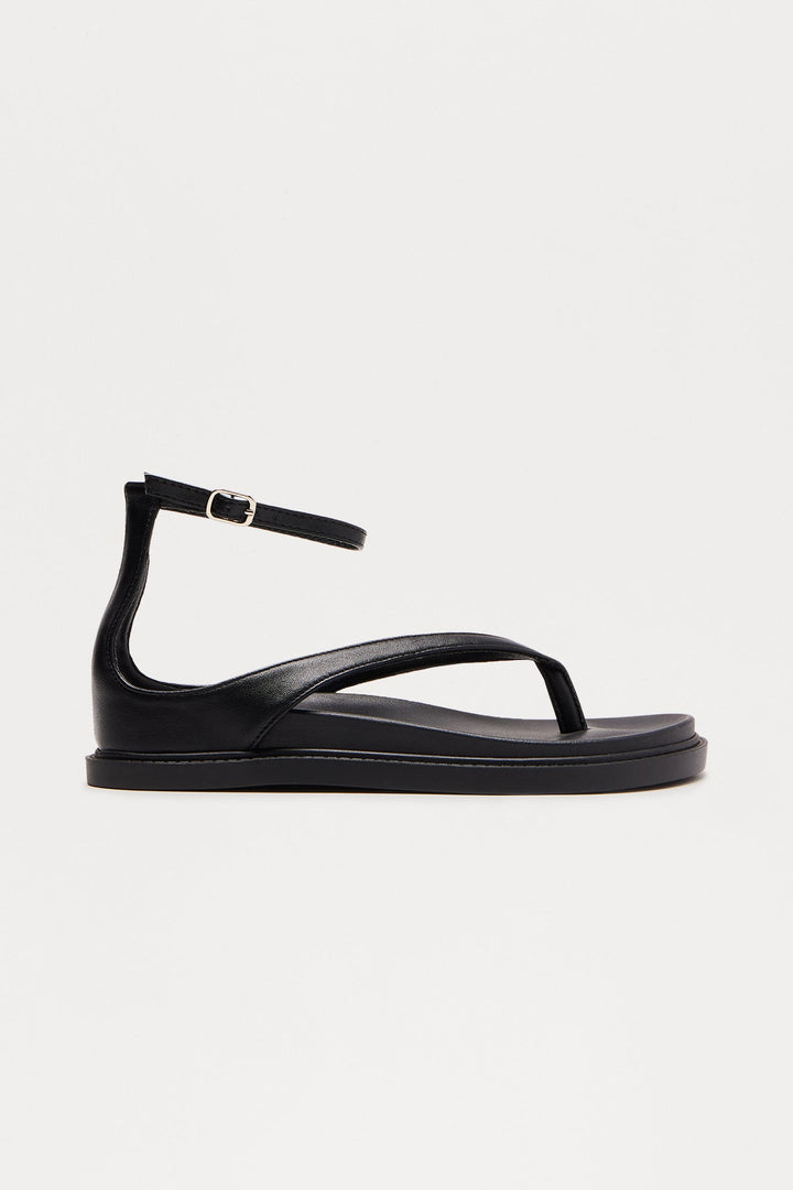Silma Ankle Strap Slides - Black