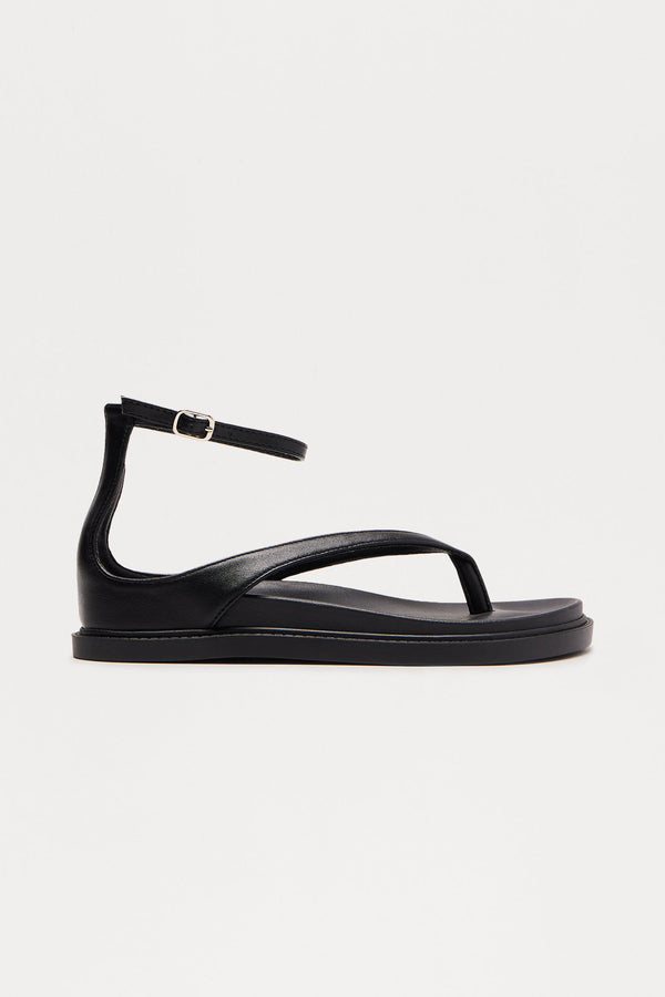 Silma Ankle Strap Slides - Black