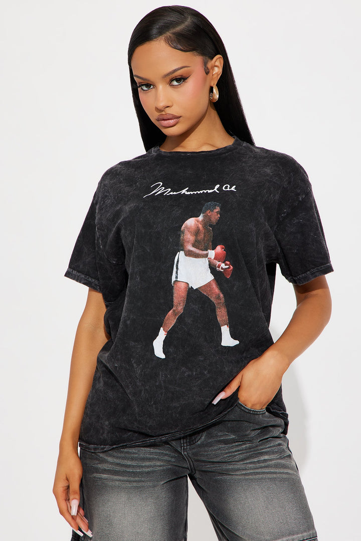 Muhammad Ali Washed Oversized Tee - Black