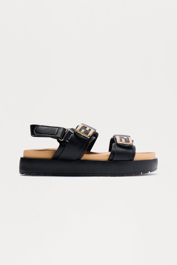 Shane Hardware Platform Sandals - Black