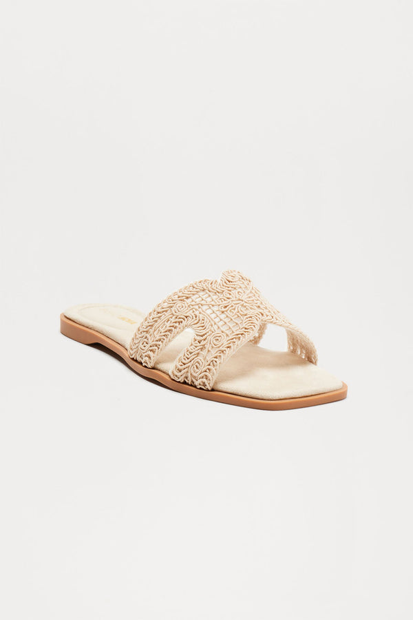 Set You Free Crochet Sandals - Beige