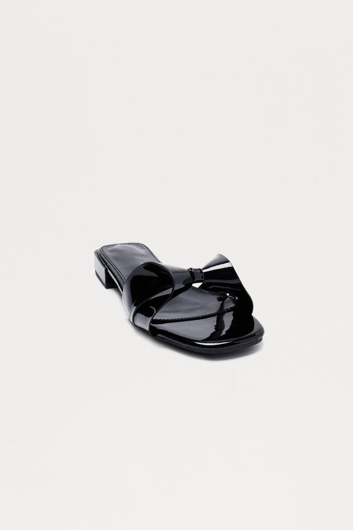 Astelle Bow Slip On Sandals - Black