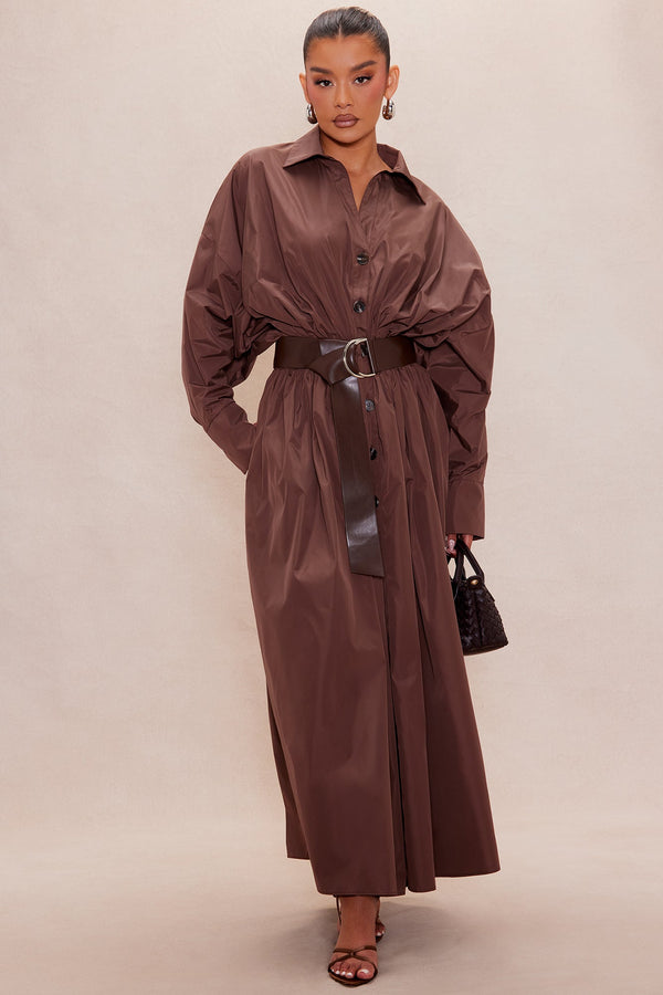 Janelle Belted Trench Coat - Brown
