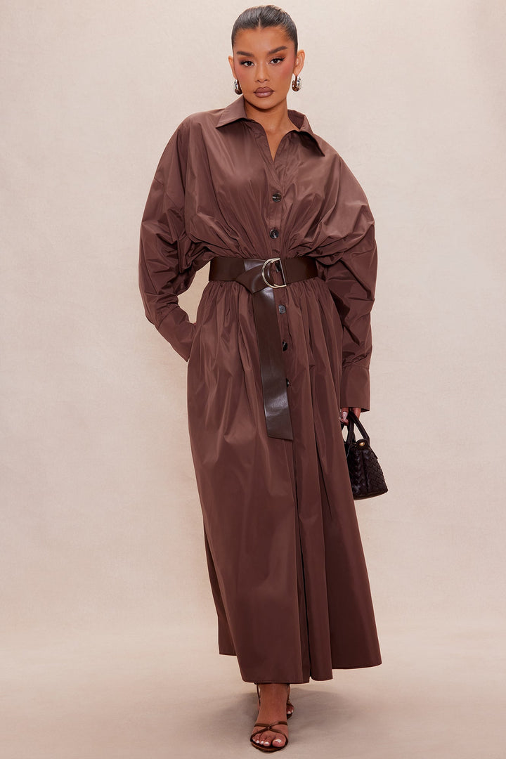 Janelle Belted Trench Coat - Brown