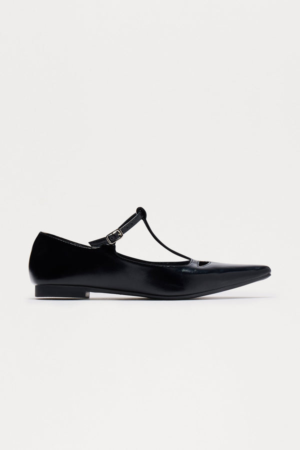 Venette Pointed Toe Flats - Black