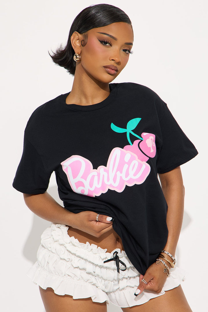 Barbie Cherry Oversized Tee - Black