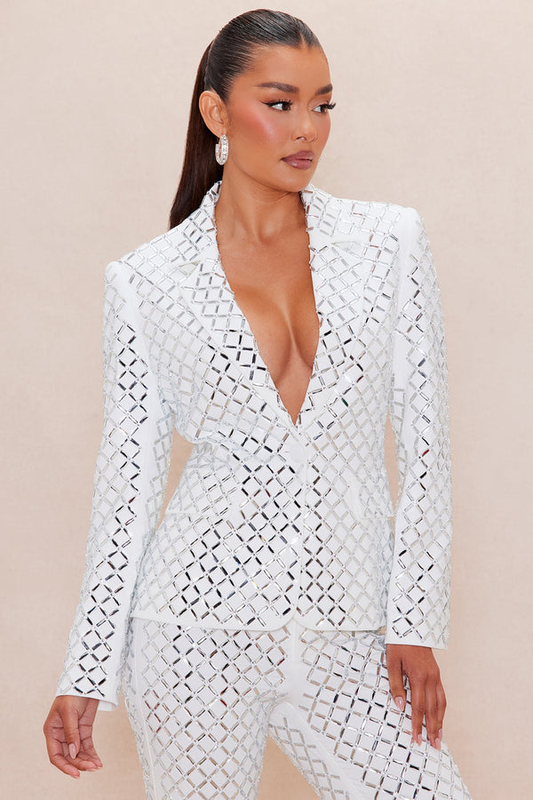 Koko Embellished Blazer - White