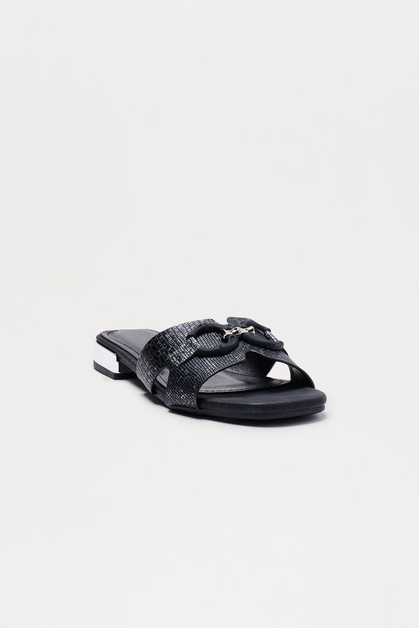 Rows Hardware Slip On Sandals - Black