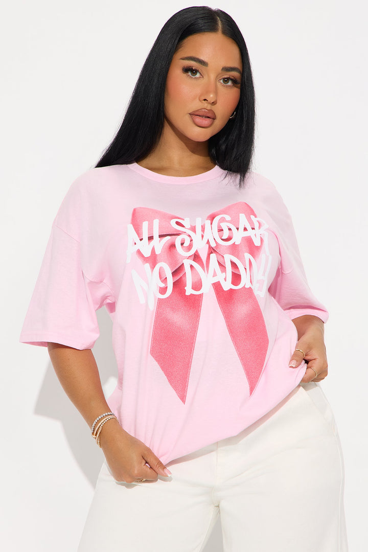 All Sugar No Daddy Oversized Tee - Pink