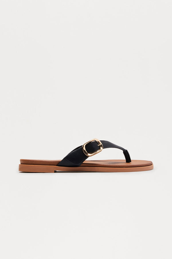 Dott Buckle Flip Flops - Black