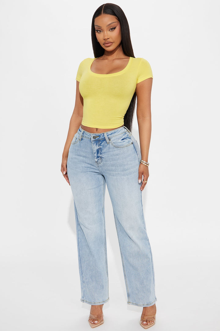 Petite Be Authentic Slouchy Stretch Straight Leg Jeans - Vintage Wash