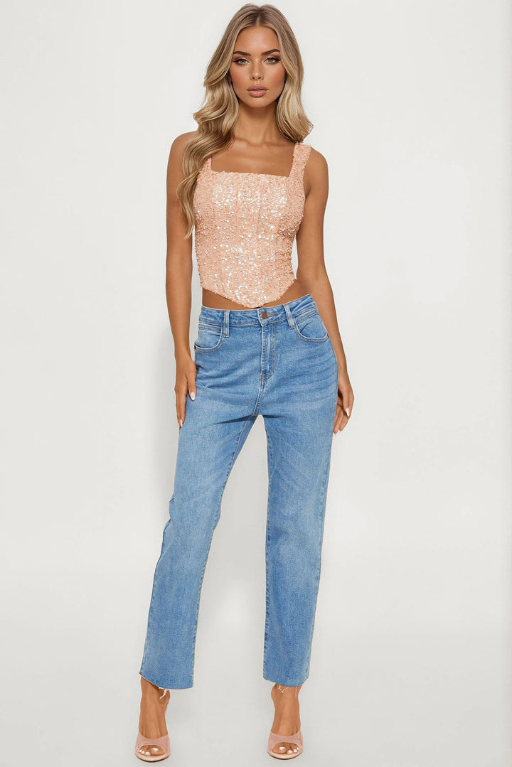 Show Me Love Sequin Corset - Nude